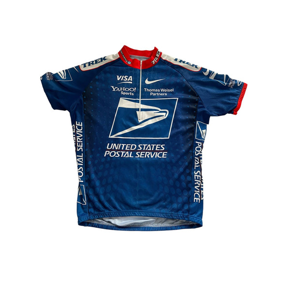 Nike Italy USPS United States Postal Service Trek Large 1/2 Zip Cycling Jersey - Picture 1 of 6